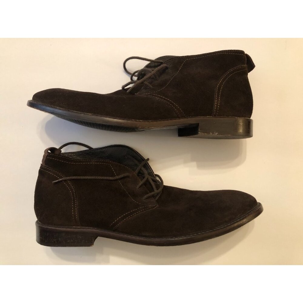 To boot new york men's brown leather suede boots size: 9